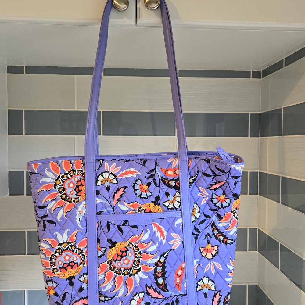 Vera Bradley Floral Tote Bag in Purple